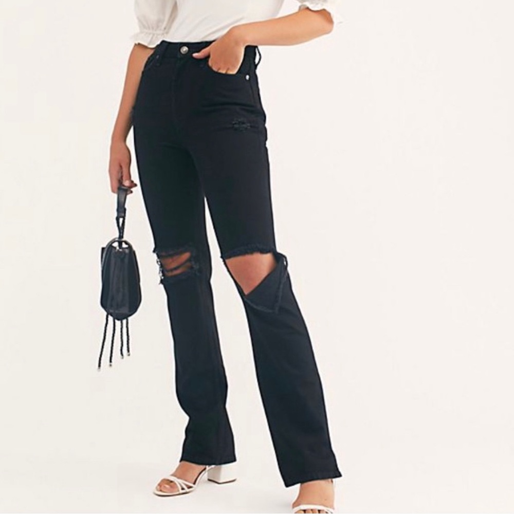 Free People My Own Lane Bootcut Jeans Black